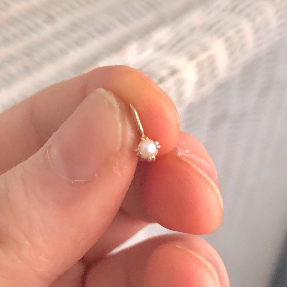 Solid 14k Yellow Gold Pearl Accent Charm